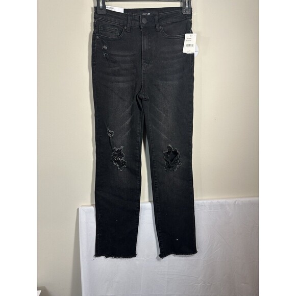 Joe's Kids' The Aubrey Relaxed Distressed High Waist Jeans Black Rip, Size 14 - Picture 1 of 5